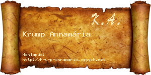 Krump Annamária névjegykártya